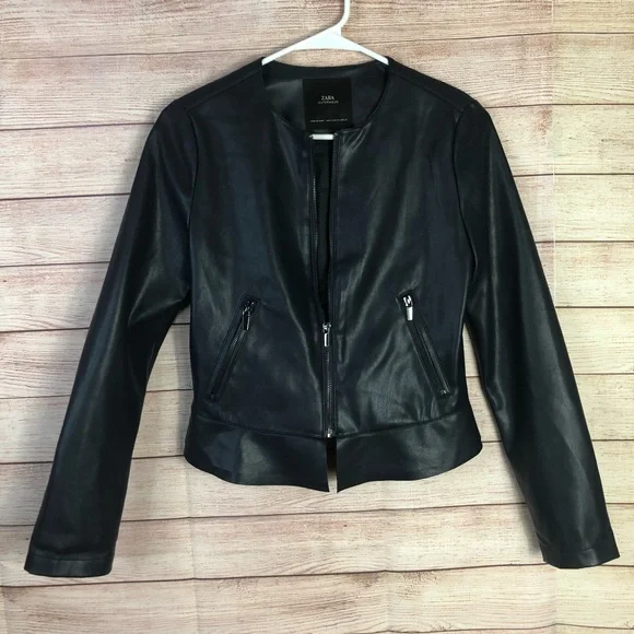 ZARA ネイビージャケット XS ZARAゴールドボタン付きジャケット フラップクロップド